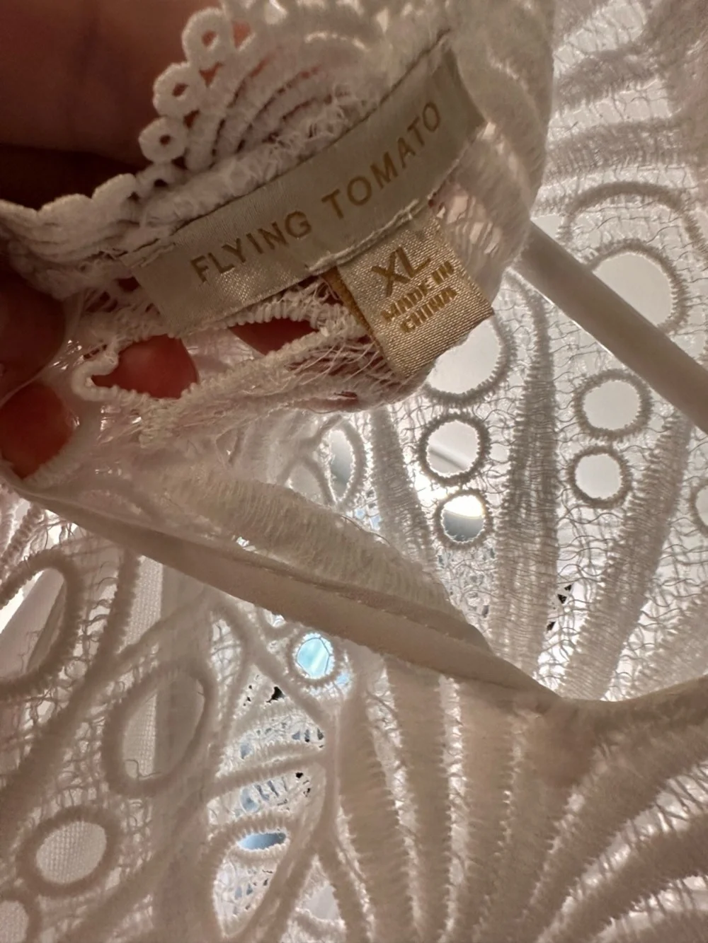 Flying Tomato White Eyelet Lace Blouse - Picture 5 of 6